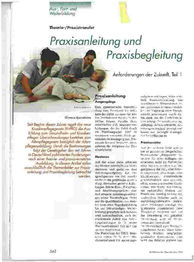Vorschauseite 1: Praxisanleitung und PraxisbegleitungAnforderungen der Zukunft, Teil 1