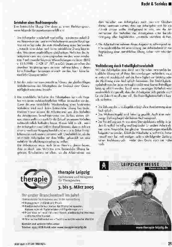 Vorschauseite 3: Gewohnheitsrecht -ein Recht auf Sonderleistungen?