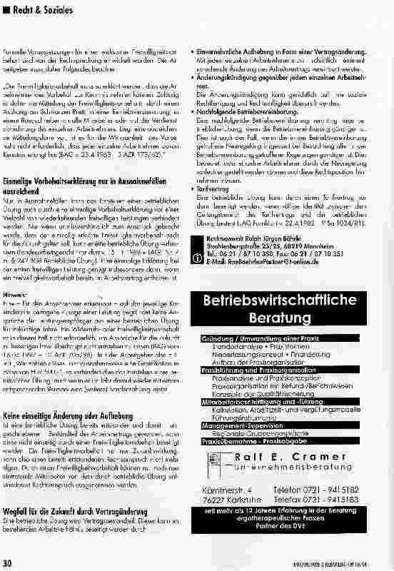 Vorschauseite 4: Gewohnheitsrecht -ein Recht auf Sonderleistungen?