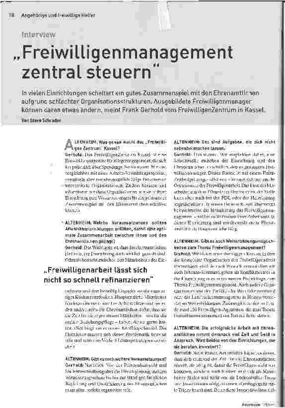 Vorschauseite 1: Freiwilligenmanagement zentral steuern