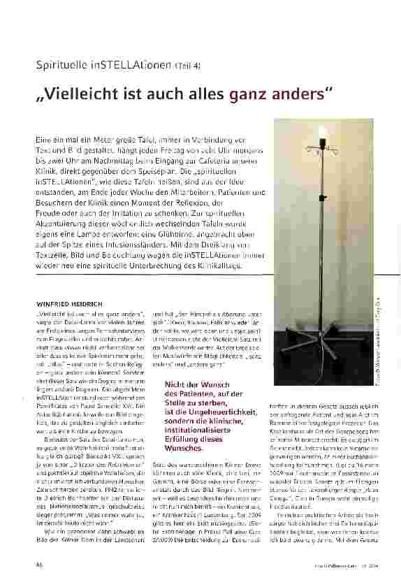Vorschauseite 1: Spirituelle inSTELLAtionen (Teil 4) „Vielleicht ist auch alles ganz anders