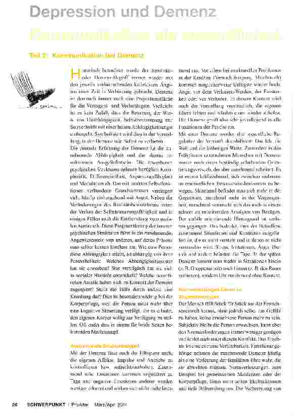 Vorschauseite 1: Depression und Demenz Teil 2: Kommunikation bei Demenz
