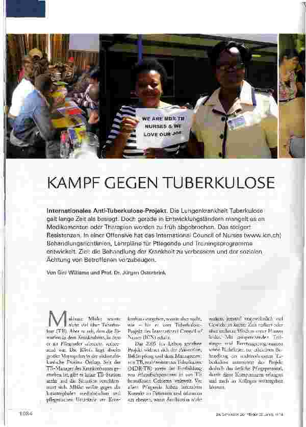 Vorschauseite 1: KAMPF GEGEN TUBERKULOSE