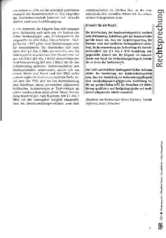 Vorschauseite 6: Urlaubsanspruch - Öffentlicher Dienst - Auszubildende - Heilerziehungspfleger BAG, Urt. v. 27.05.2003