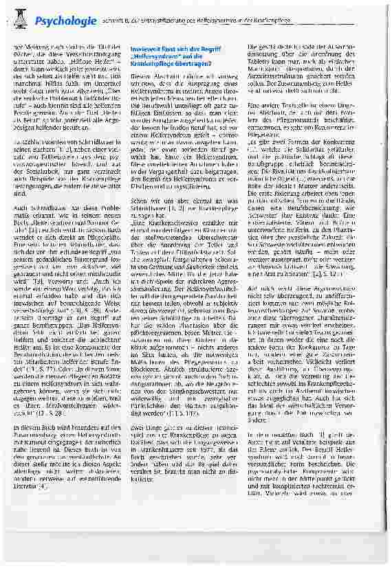 Vorschauseite 2: Zur Entmystifizierung des Helfersyndroms in der Krankenpflege
