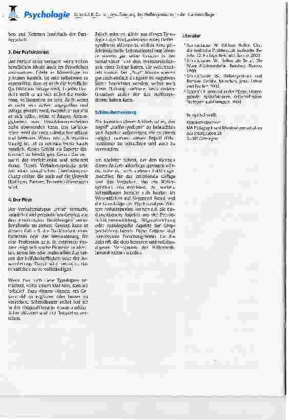 Vorschauseite 6: Zur Entmystifizierung des Helfersyndroms in der Krankenpflege