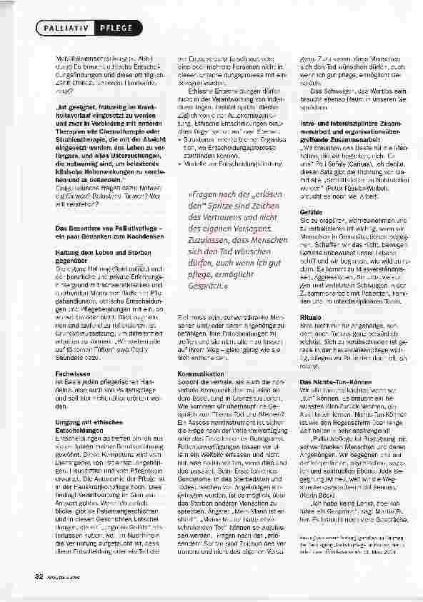 Vorschauseite 3: Denk-Würdigkeiten BesonderheitenPALLIATIVPFLEGE IM KONTEXT DER FAMILIE