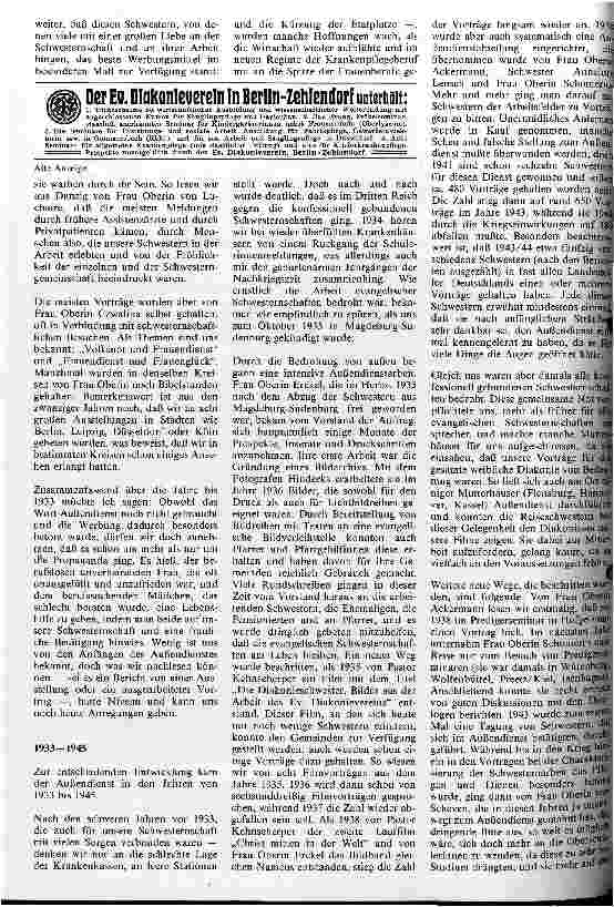 Vorschauseite 2: 90 Jahre Schwesternschaft des Evangelischen Diakonievereins