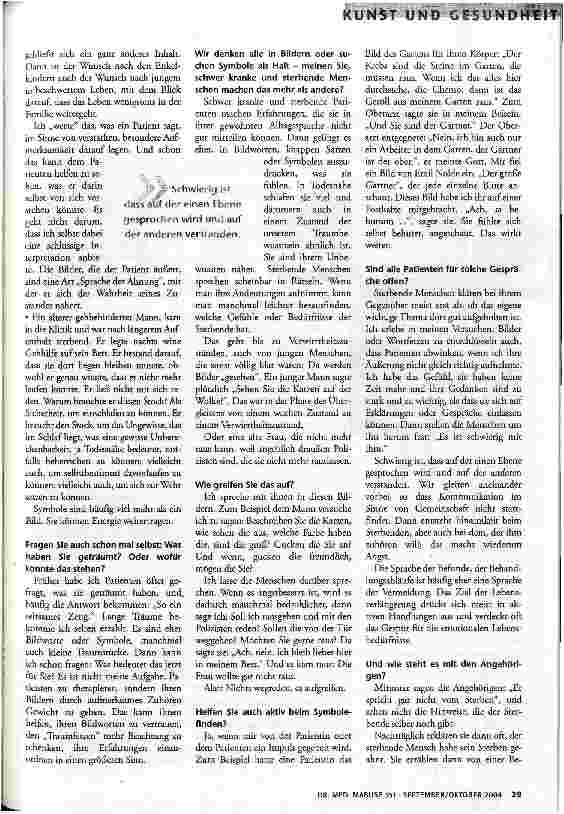 Vorschauseite 2: Eine Sprache der Ahnung. Sprach-Bilder, Symbole undTräume als Zugang zu schwer krankenund sterbenden Patienten