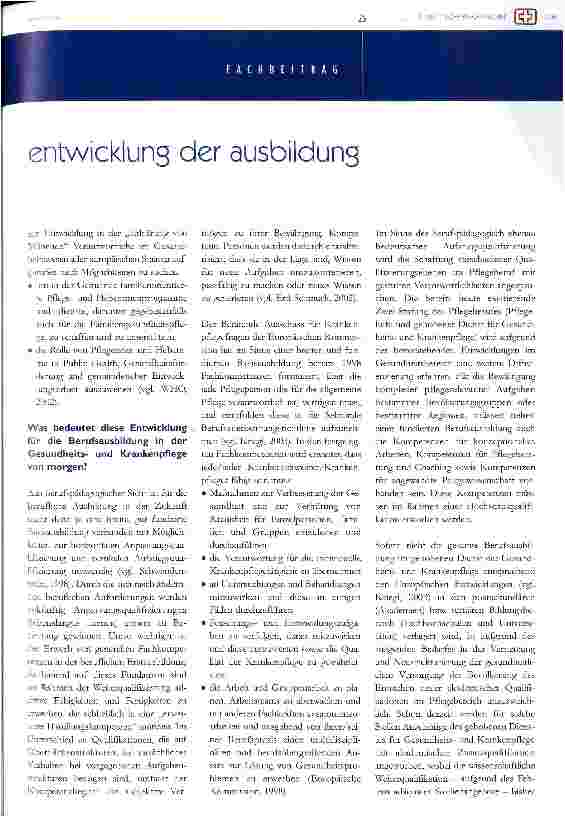 Vorschauseite 3: Ausbildung in der Gesundheitsund Krankenpflege - wohin?