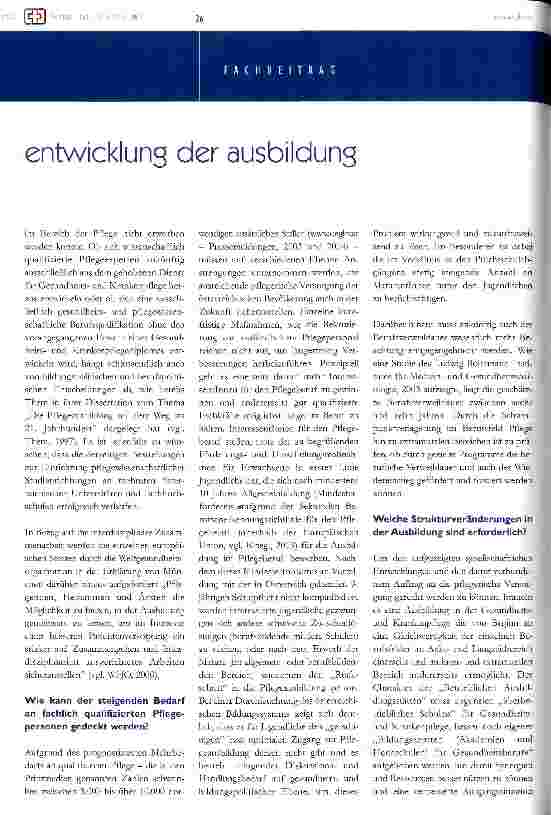 Vorschauseite 4: Ausbildung in der Gesundheitsund Krankenpflege - wohin?