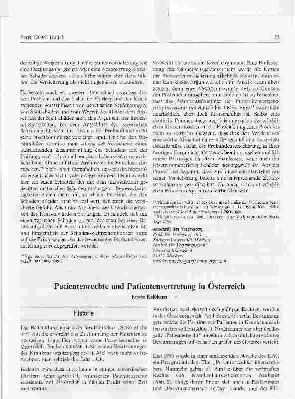Vorschauseite 1: Patientenrechte und Patientenvertretung in Österreich