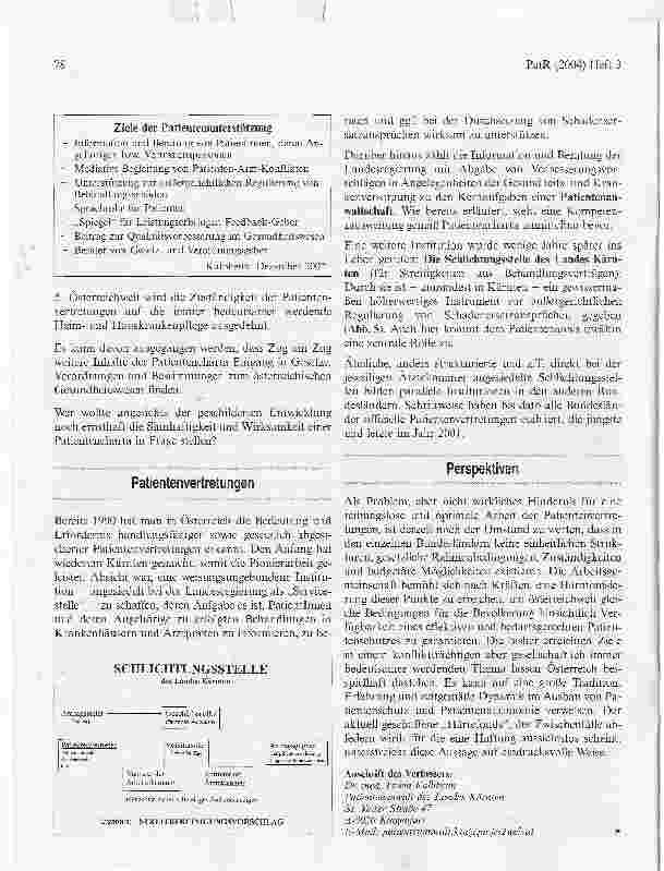 Vorschauseite 4: Patientenrechte und Patientenvertretung in Österreich