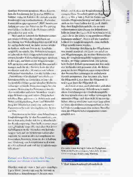 Vorschauseite 5: ZUR ABGRENZUNGSPROBLEMATIK ZWISCHEN EINGLIEDERUNGSHILFE UND DEN LEISTUNGEN NACH DEM PFLEGEVERSICHERUNGSGESETZDIE FINANZIERUNG VON LEISTUNGEN FÜR ALTE MENSCHEN MIT GEISTIGER BEHIND…