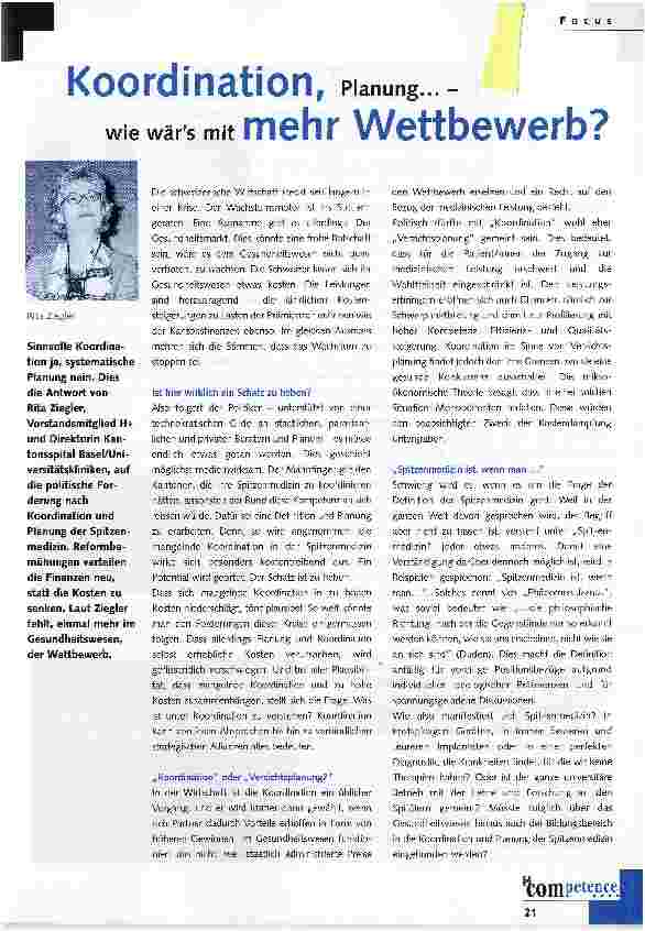 Vorschauseite 1: Koordination, Planung. .. - mit mehr Wettbewerb?