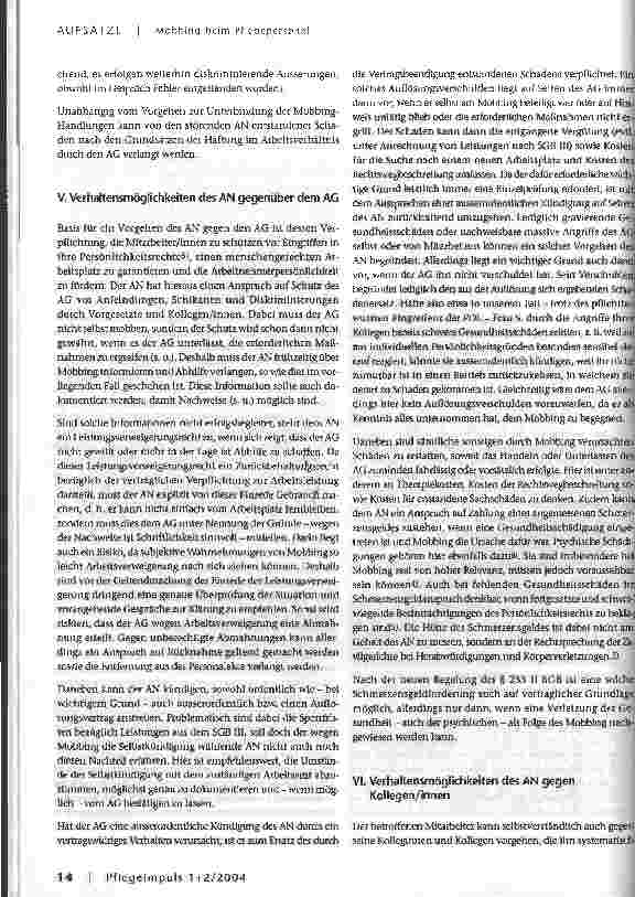 Vorschauseite 5: Mobbing beim Pflegepersonal: Sand im Qualitäts-Getriebe