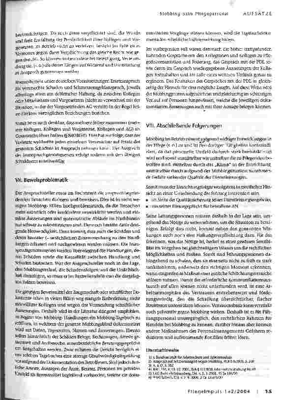 Vorschauseite 6: Mobbing beim Pflegepersonal: Sand im Qualitäts-Getriebe