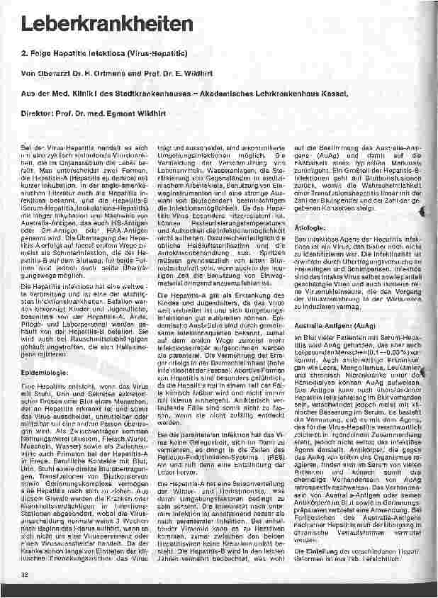 Vorschauseite 1: Lebererkrankungen 2. Folge: Hepatitis infektiosa (Virus Hepatitis)
