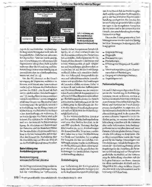 Vorschauseite 2: Entwicklung und Evaluation eines Fortbildungsprogramms zur Partizipativen Entscheidungsfindung für die hausärztliche Versorgung depressiver Patienten
