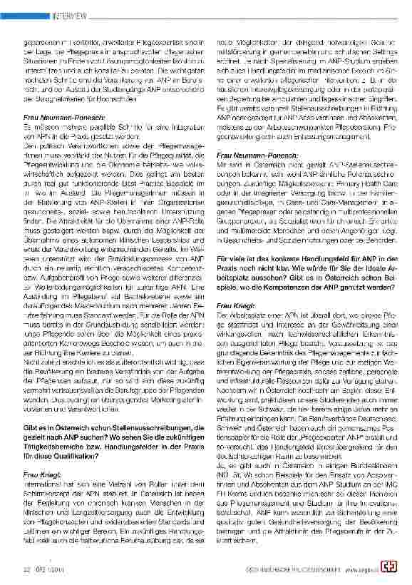 Vorschauseite 2: Advanced Nursing Practice (ANP) in Österreich