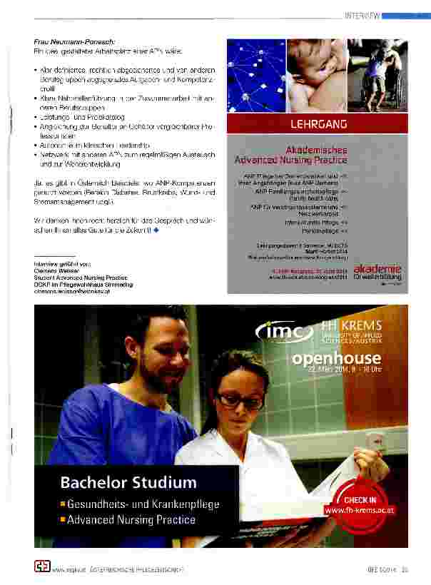 Vorschauseite 3: Advanced Nursing Practice (ANP) in Österreich