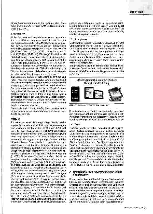 Vorschauseite 2: Mobilgeräte in der Medizin