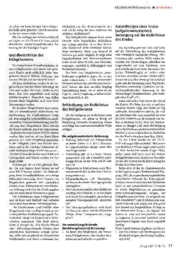 Vorschauseite 2: Entwicklungsfördernde, fütterzeitenunabhängige Betreuung von Frühgeborenen