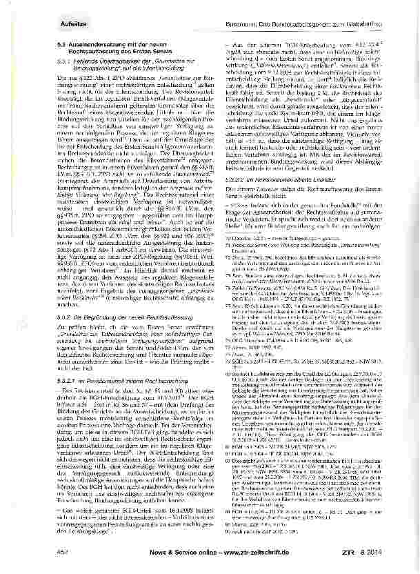 Vorschauseite 6: Das Bundesarbeitsgericht zum Globalantrag sowie zur Rechtskraft und Bindungswirkung des einstweiligen Rechts-schutzes Anmerkung zum BAG-Urteil vom 20. 11. 2012 - 1 AZR 611/11 -, Z…