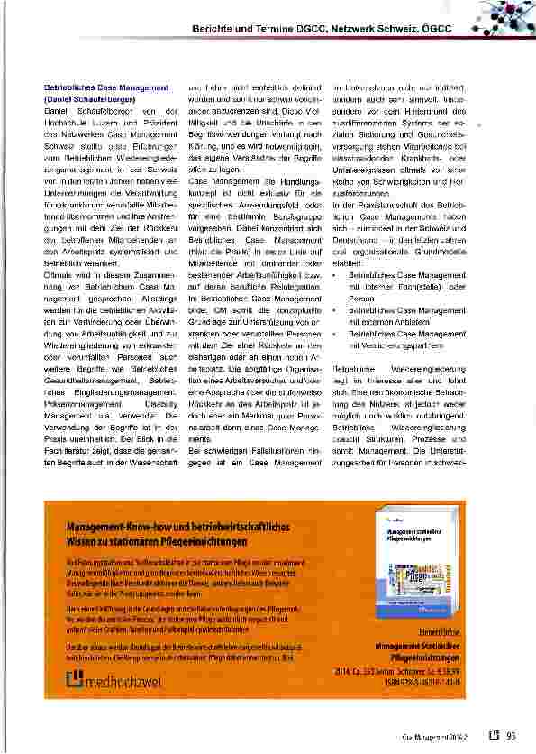 Vorschauseite 2: 6. Internationale Fachtagung der ÖGCC: „Case Management-Organisation und Entwicklung