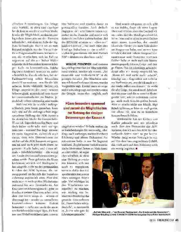 Vorschauseite 3: AUF EIN GLAS MIT... DEM GESCHÄFTSFÜHRER DER AOK SYSTEMS RÜDIGER BRÄULING