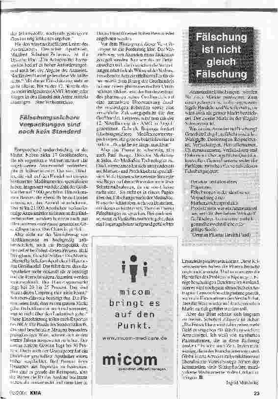 Vorschauseite 2: Der große Deal mit der kleinen Pille Arzneimittelfälschung