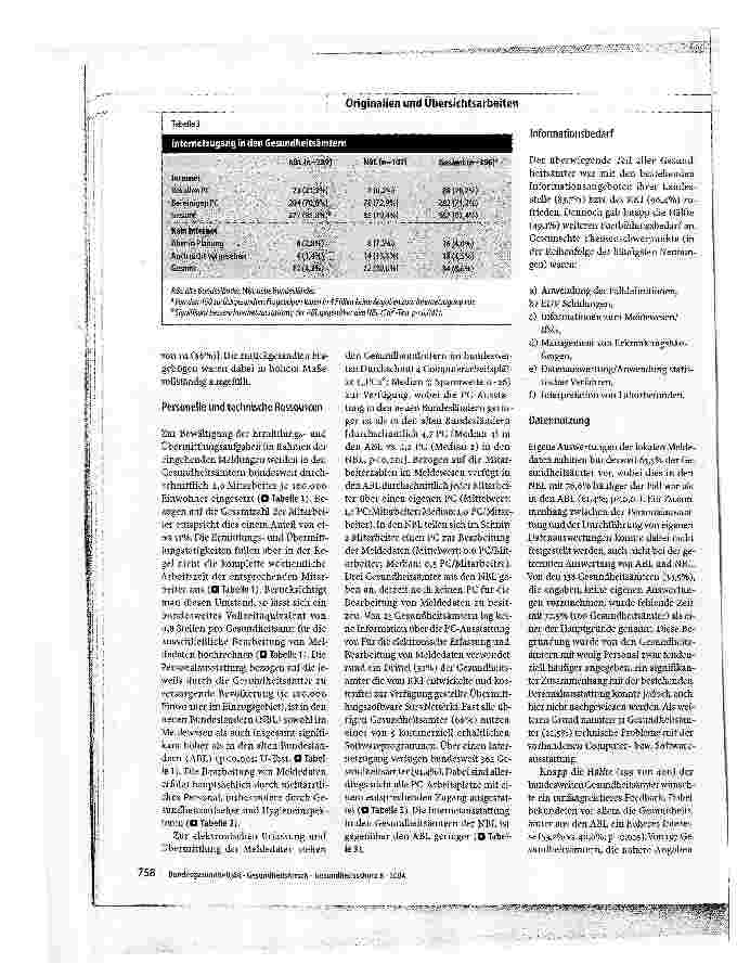 Vorschauseite 4: Befragung der Gesundheitsämter zur Umsetzung des Meldewesens nach dem Infektionsschutzgesetz