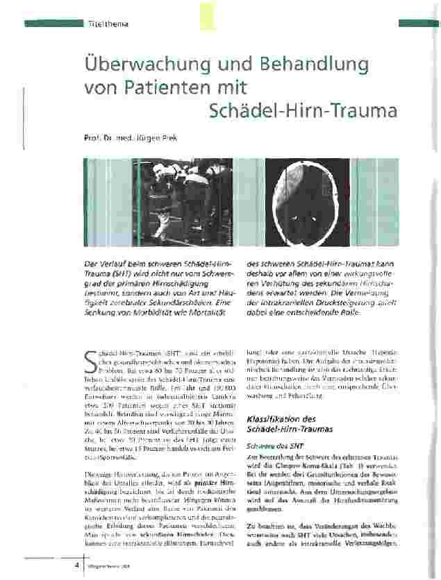 Vorschauseite 1: Überwachung und Behandlung von Patienten mitSchädel-Hirn-Trauma