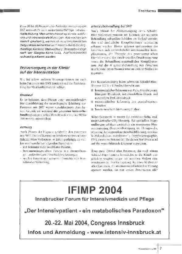 Vorschauseite 4: Überwachung und Behandlung von Patienten mitSchädel-Hirn-Trauma