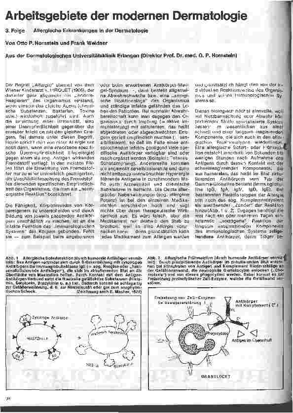Vorschauseite 1: Arbeitsgebiete der modernen Dermatologie 3. Folge: Allergische Erkrankungen in der Dermatologie