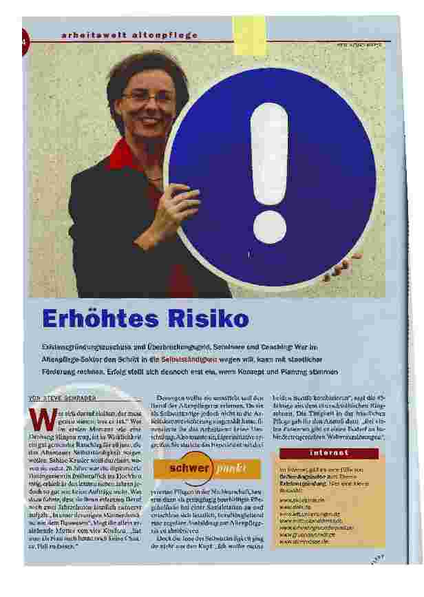 Vorschauseite 1: Erhöhtes Risiko