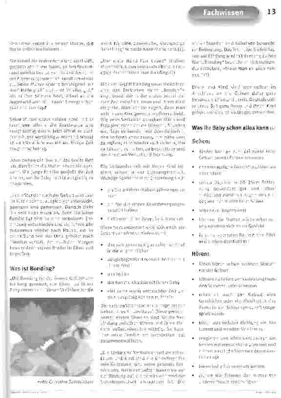 Vorschauseite 2: Die ersten Augenblicke nach der Geburt Informationen für Eltern über den BondingprozessFacharbeit im Rahmen des VELB Ausbildungsprogramms zur Stillund Laktationsberaterin 2000/2001