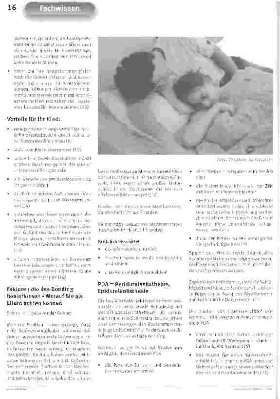 Vorschauseite 5: Die ersten Augenblicke nach der Geburt Informationen für Eltern über den BondingprozessFacharbeit im Rahmen des VELB Ausbildungsprogramms zur Stillund Laktationsberaterin 2000/2001