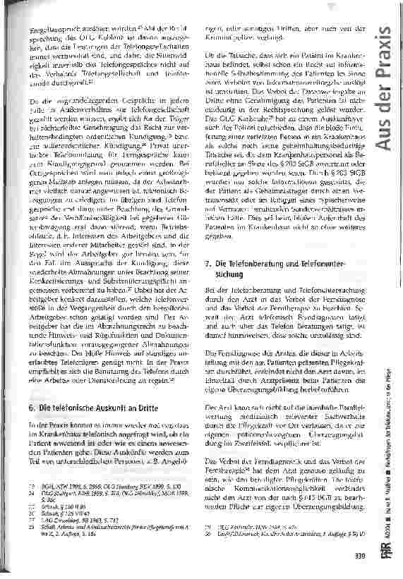 Vorschauseite 4: Rechtsfragen der Telefonnutzung in der Pflege