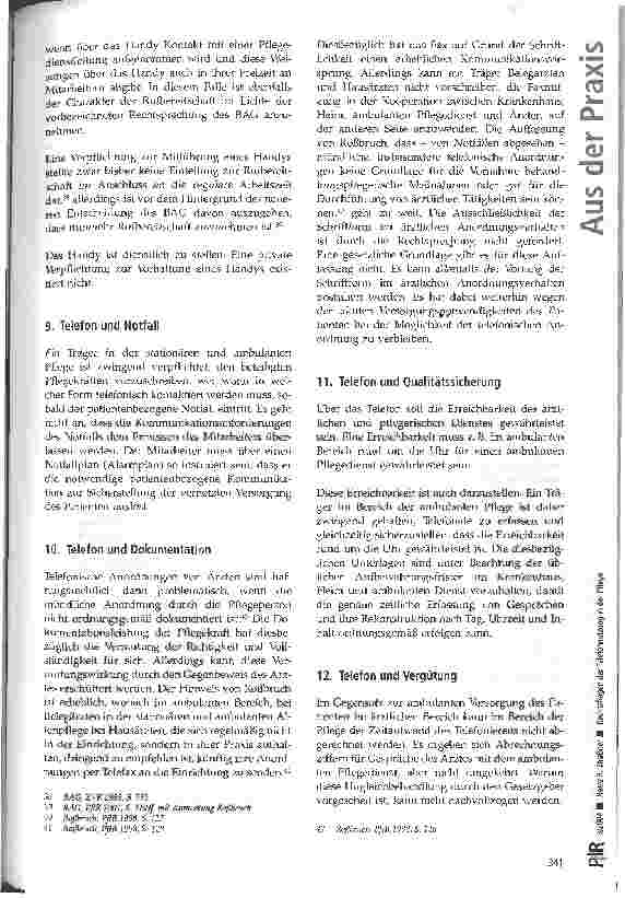 Vorschauseite 6: Rechtsfragen der Telefonnutzung in der Pflege