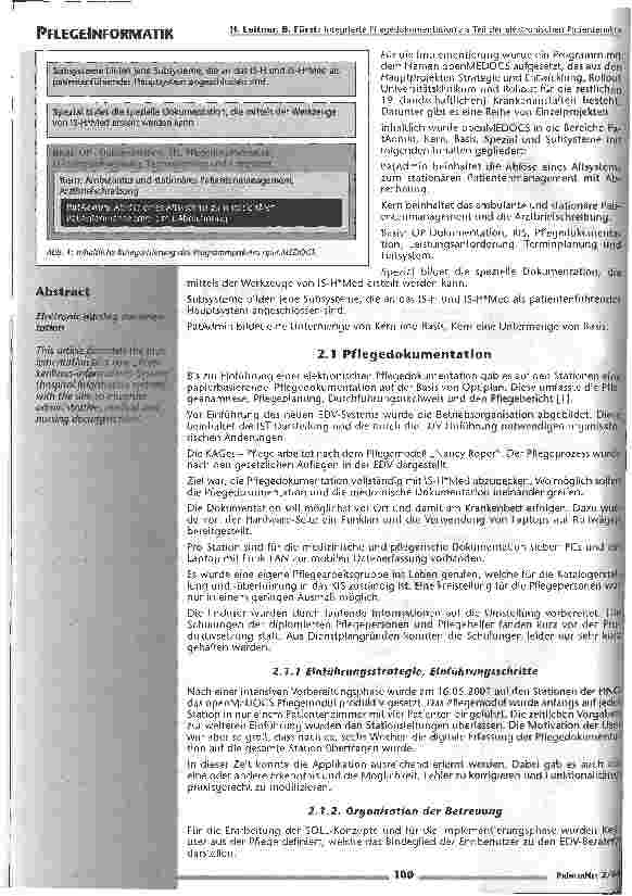 Vorschauseite 2: Integrierte Pflegedokumentation als Teil der elektronischen Patientenakte