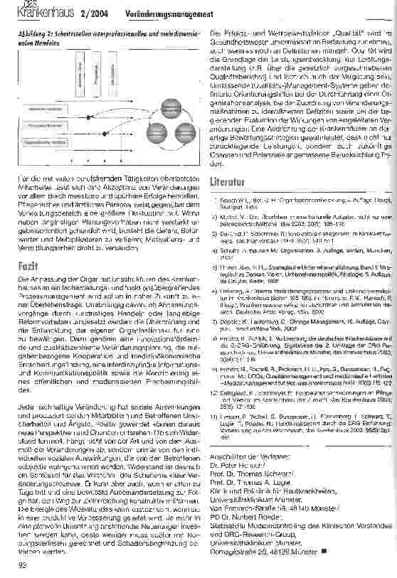 Vorschauseite 5: Veränderungsmanagement im DRG-Zeitalter Anpassungsprozesse müssen integrativ bewältigt werden