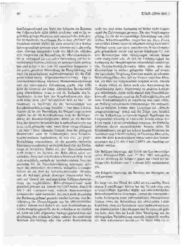Vorschauseite 4: Zur Vergütung für eine KrankenhausbehandlungBundessozialgericht Urteil vom 24. September 2003 - B 8 KN 2/02 KR R