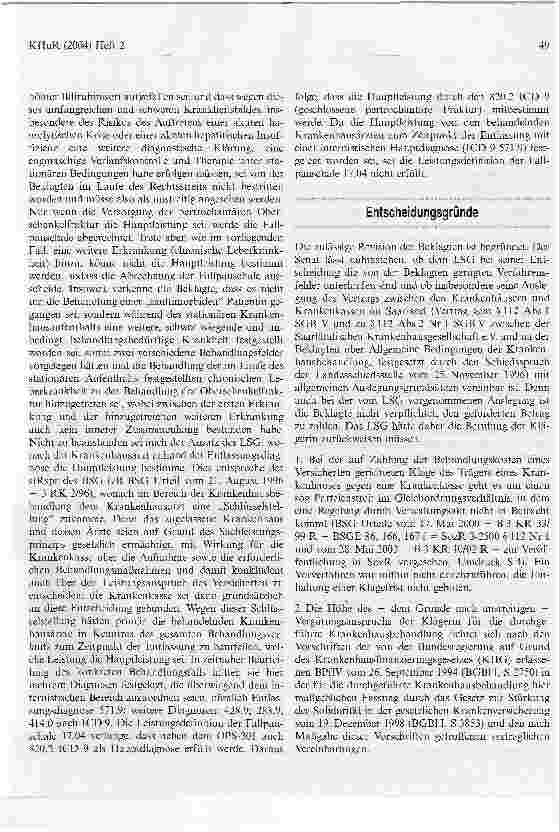 Vorschauseite 5: Zur Vergütung für eine KrankenhausbehandlungBundessozialgericht Urteil vom 24. September 2003 - B 8 KN 2/02 KR R