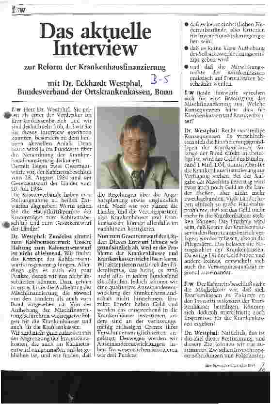 Vorschauseite 1: Das aktuelle Interview zur Reform der Krankenhausfinanzierung