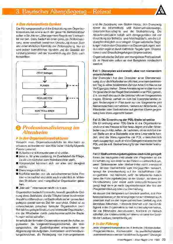Vorschauseite 2: PROFESSIONALITÄT IN LEITUNG UND ORGANISATION DER ALTENPFLEGEPflegemanagement in der stationären und ambulanten Altenpflege —auch unter wirtschaftlichen Gesichtspunkten