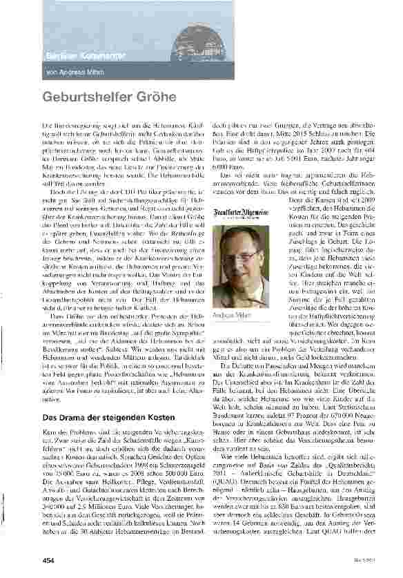 Vorschauseite 1: Geburtshelfer Gröhe