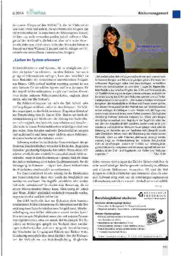Vorschauseite 4: Risikomanagement und Fehler-meldesysteme ganzheitlich gestalten und betreiben!