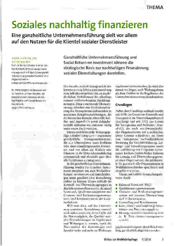 Vorschauseite 1: Soziales nachhaltig finanzieren