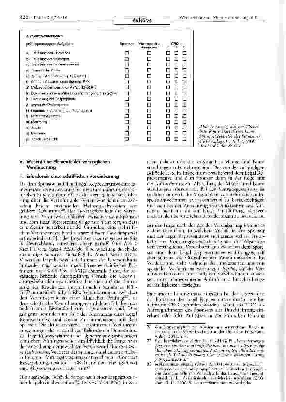 Vorschauseite 4: Der Legal Representative bei klinischen Prüfungen — Haftungsumfang, Vertragsgestaltung und geplante Neuerungen